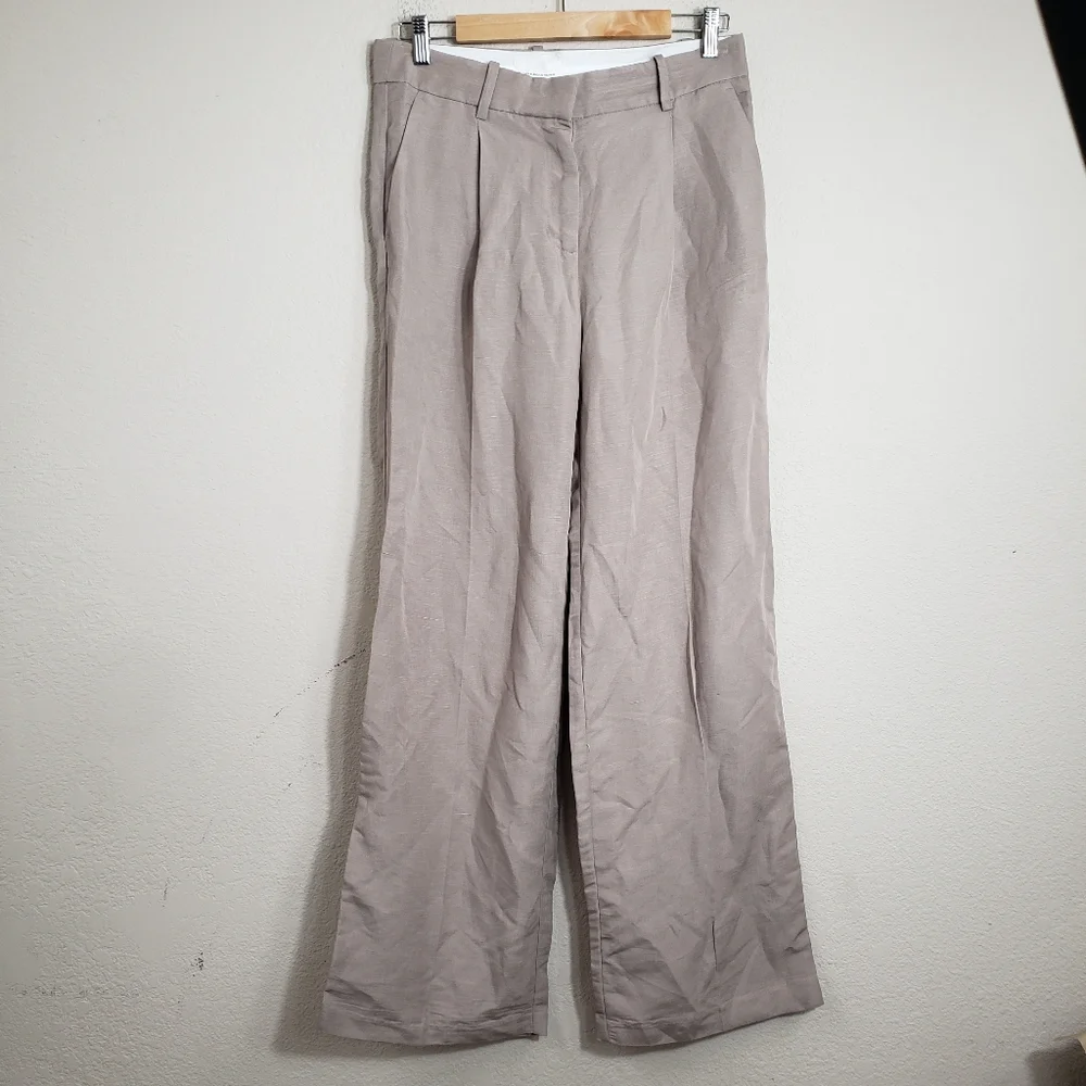 H&M Wide Leg‎ Linen Blend Pants Trousers